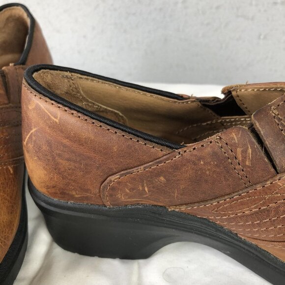 Ariat Steel Toe Work Shoes Womens Size 8.5 Brown Leather Slip On Clog 10002367 - Picture 13 of 16